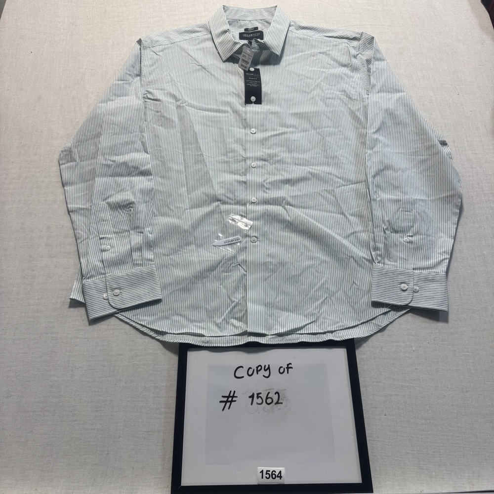 Awearness Kenneth Cole Dress‎ Shirt Mens 16.5 32/33 Blue White Striped NEW